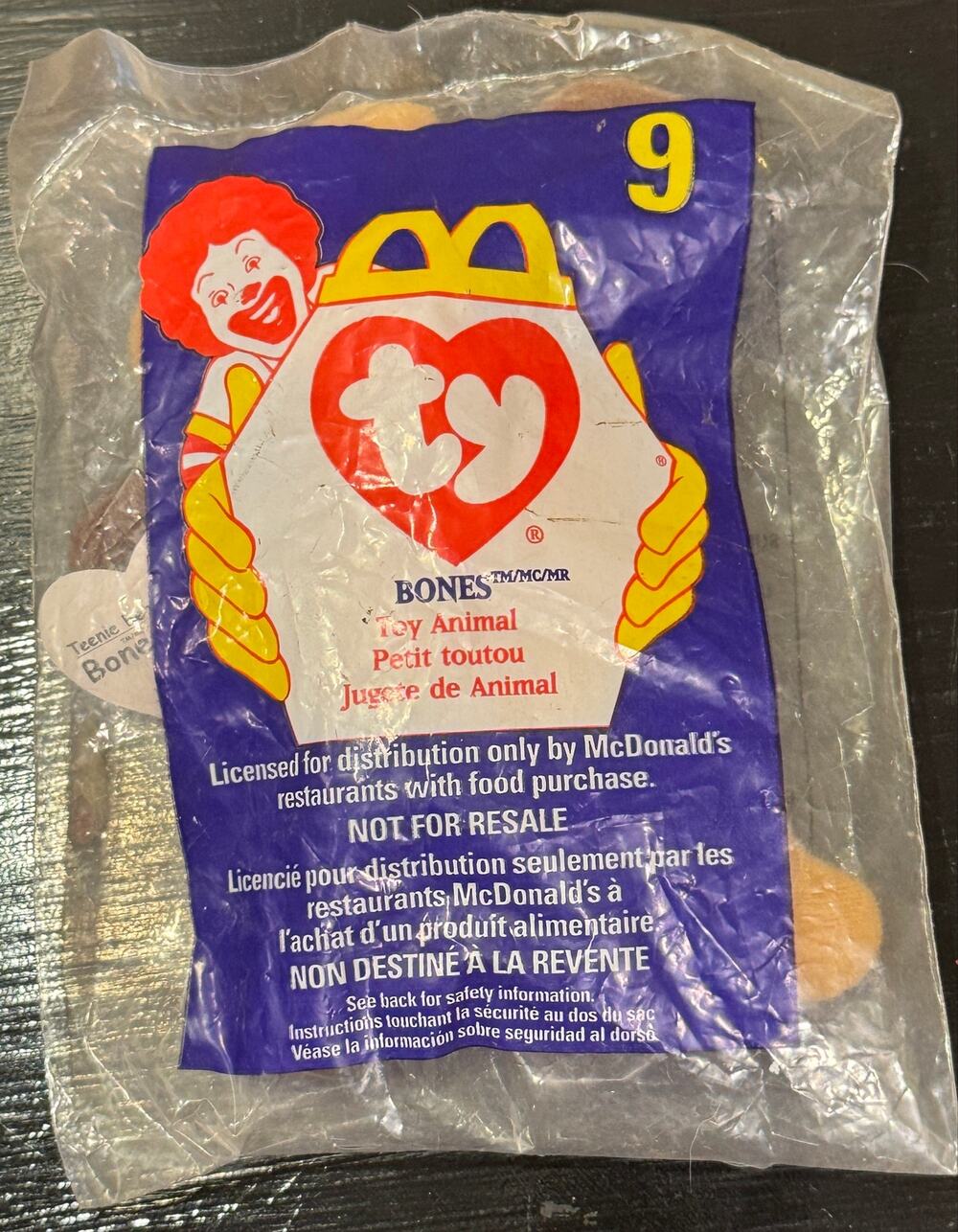 McDonald's Ty Beanie Baby 1998 Bones the Dog #9
